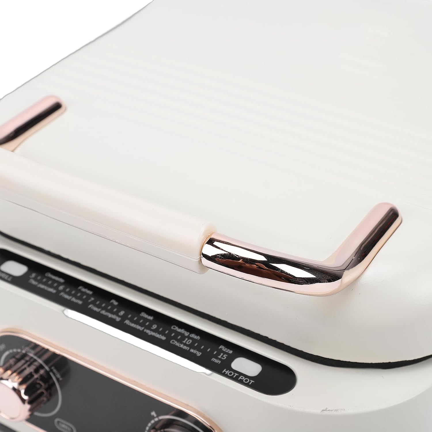 Electric Skillet Double Sided Fast Heating Multi Function Pancake Griddle Hot Pot Steamer Pizza Maker Fryer for Home Kitchen Cooking Bakelite Aluminum
