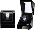 Premium Wooden Automatic Watch Winder with 5 Adjustable Modes, Auto-Stop Lid, Anti-Magnetic Design, Dual Power Drive for Men's & Women's Watches - Ideal Home Storage Solution