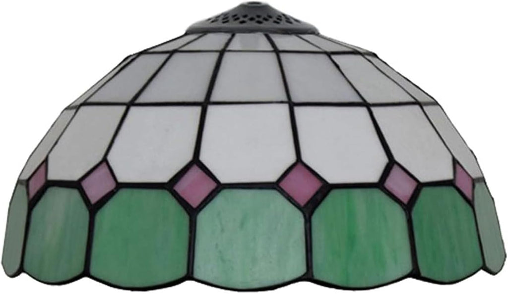 Tiffany Lamp Shade 12 Inch Wide Accessories Replacement Only Blue Green Yellow Stained Glass Lampshades Minimalistic Mediterranean Light Cover for Table Lamp Pendant Light Ceiling Fixture,Green