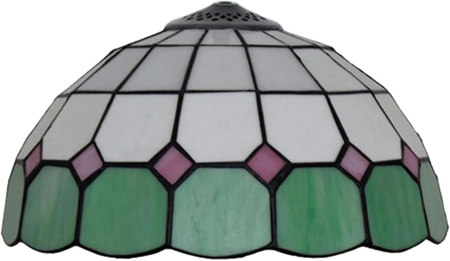Tiffany Lamp Shade 12 Inch Wide Accessories Replacement Only Blue Green Yellow Stained Glass Lampshades Minimalistic Mediterranean Light Cover for Table Lamp Pendant Light Ceiling Fixture,Green
