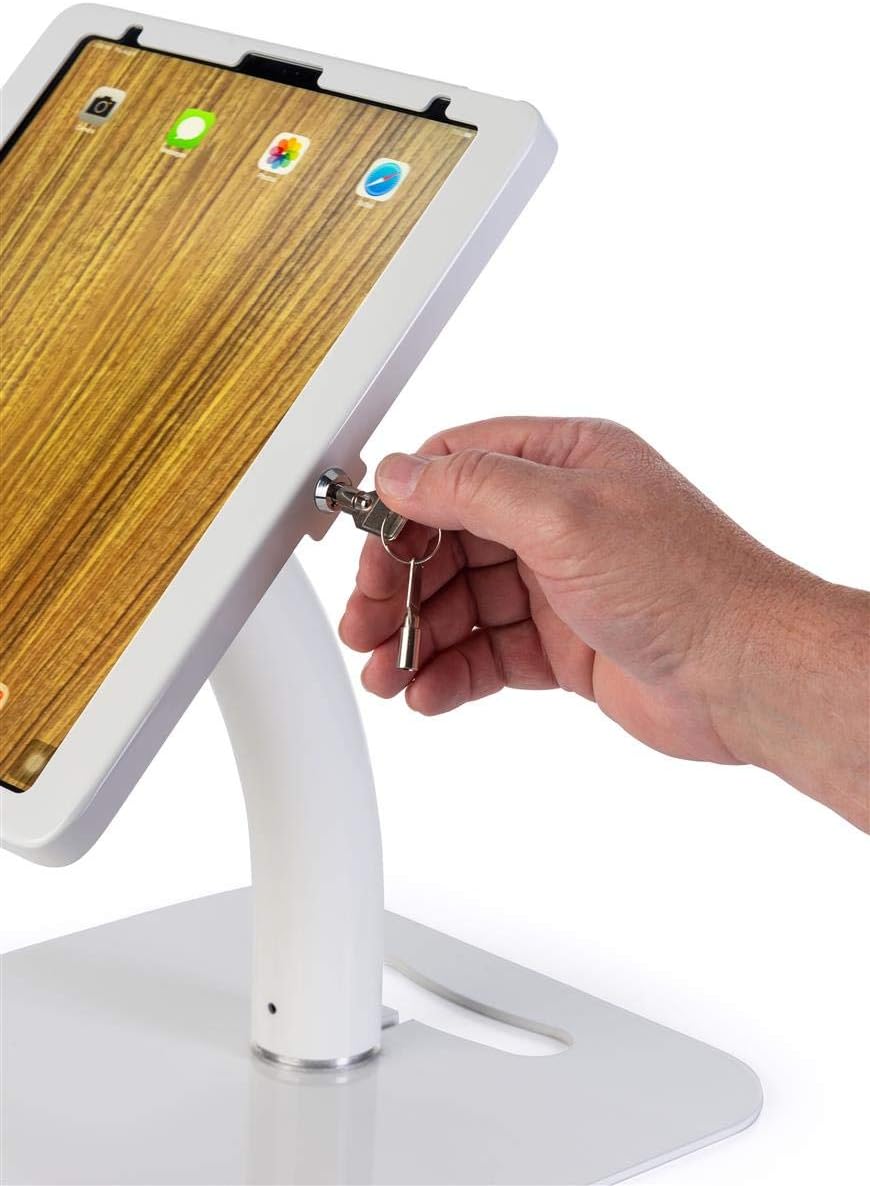 Displays2go Floor or Countertop Stand for iPad Pro 12.9', Rotating — White (IPEVRPRO12W)