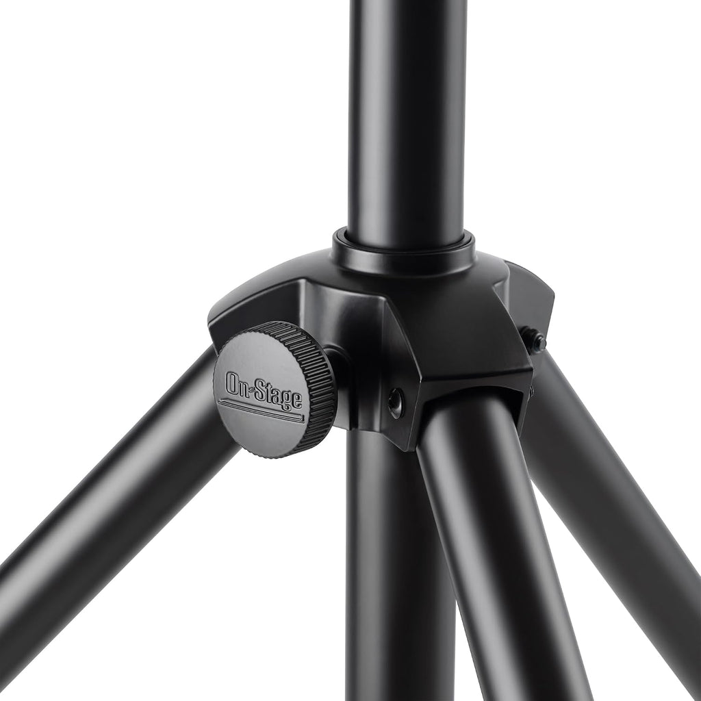 On-Stage Production-Grade LS-SS7770 10' Lighting/Speaker Stand (Folding,Portable Tripod PA Loudspeaker Pole, Adjustable Height, Overhead Tower,Nonslip Rubber Feet,Steel and Aluminum,Black)