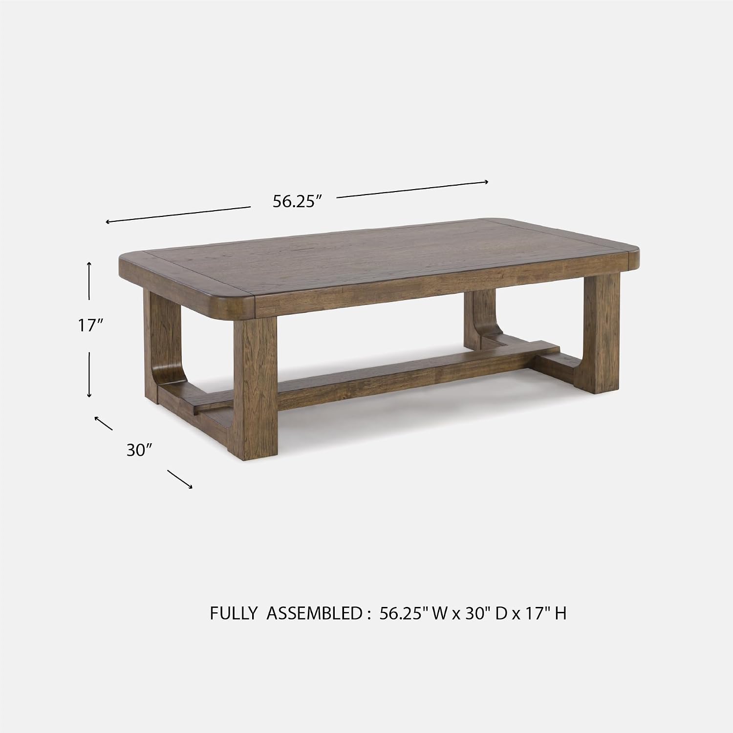 Signature Design by Ashley Cabalynn Modern Coffee Table with Solid Wood Frame, Light Brown