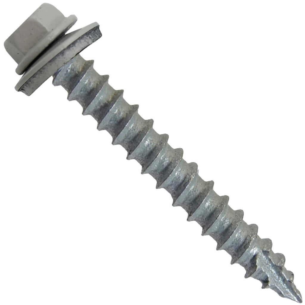 #14 Metal Roofing Screws: (1000) Screws x 2' ABC Gray Hex Head Sheet Metal Roof Screw. Self Starting/Tapping Metal to woodsheet Metal siding Screws with EPDM Washer. for Corrugated Roofing