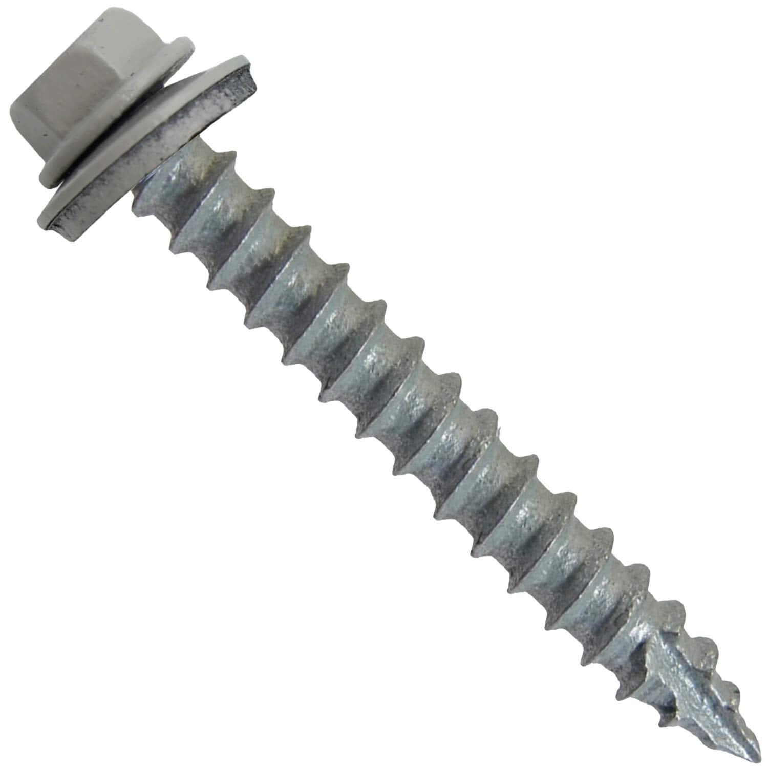#14 Metal Roofing Screws: (1000) Screws x 2' ABC Gray Hex Head Sheet Metal Roof Screw. Self Starting/Tapping Metal to woodsheet Metal siding Screws with EPDM Washer. for Corrugated Roofing
