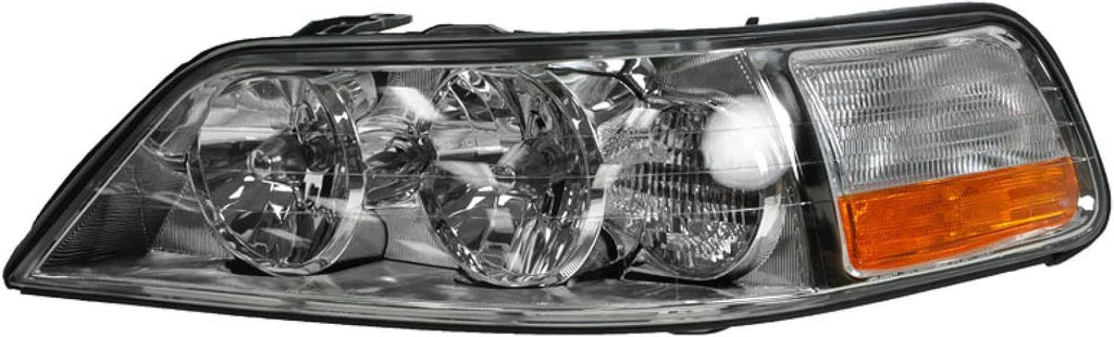 TRQ Driver and Passenger Side Headlight Assembly Set Compatible with 05-11 Lincoln Town Car Halogen Only