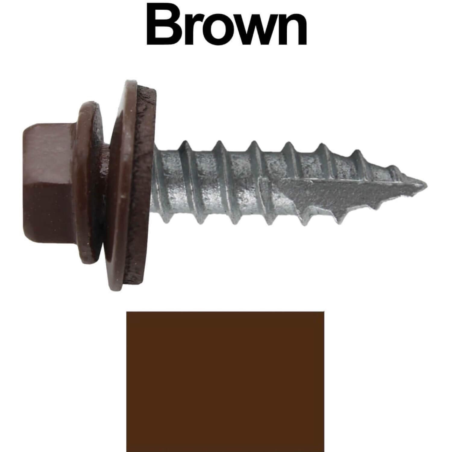 #14 Metal Roofing Screws: (1000) Screws x 1' Brown Hex Head Sheet Metal Roof Screw. Self Roofing Starting/Tapping Metal to woodsheet Metal Screws with EPDM Washer. for Corrugated