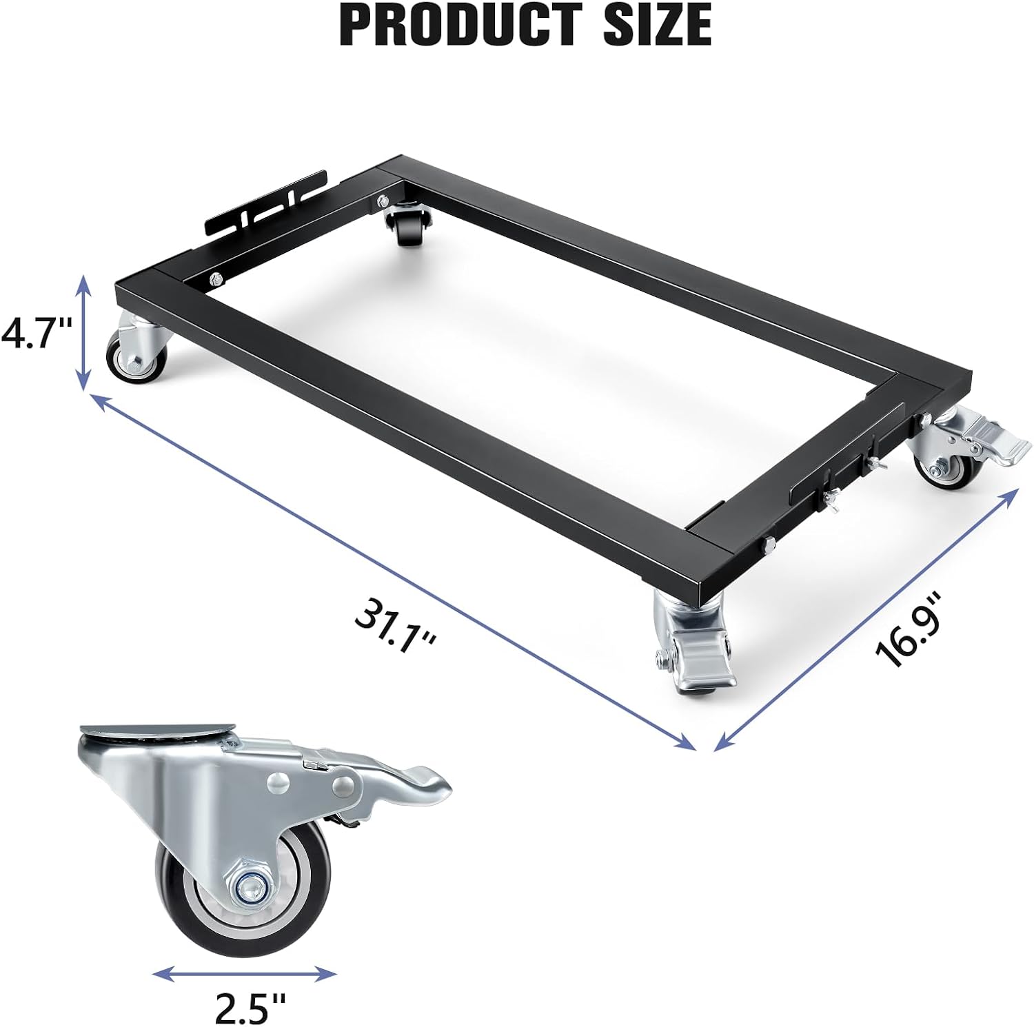 KEDSUM Industrial Mover Dolly 2200LBS × 2Pack, Sturdy Steel Frame Heavy Duty Appliance Dolly, 31 in. x 17 in for Building Material Handling & Moving Heavy Furniture with Ease