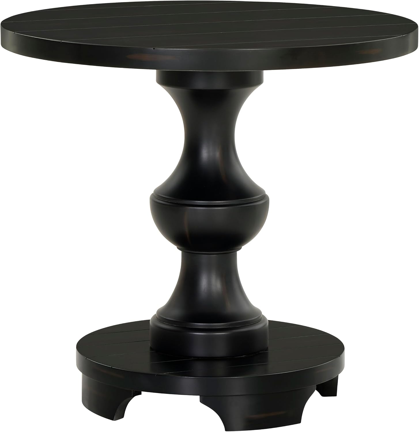 Roundhill Furniture Caesar Traditional Round Pedestal End Table