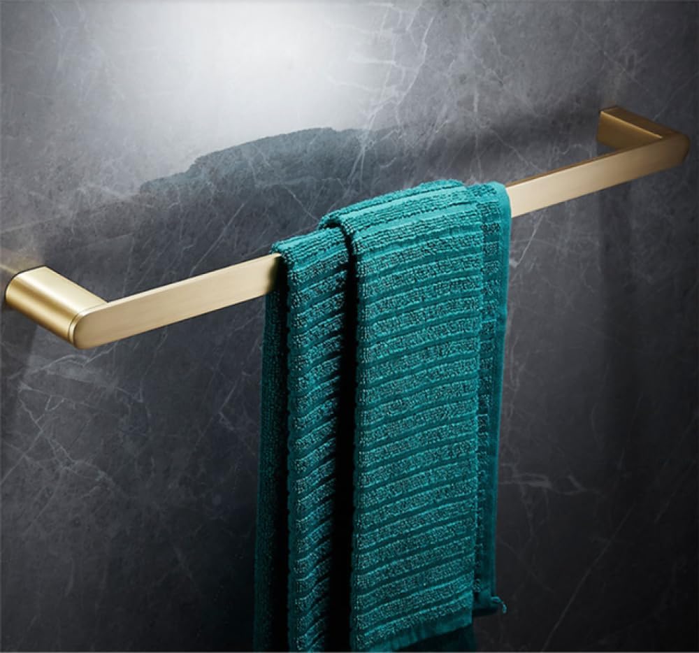 Bathroom Accessories Bathroom Shelf Towel Rack Paper Holder Toilet Brush Holder Towel Ranger Brushed Gold Brass Bath Hardware,Single Towel Bar