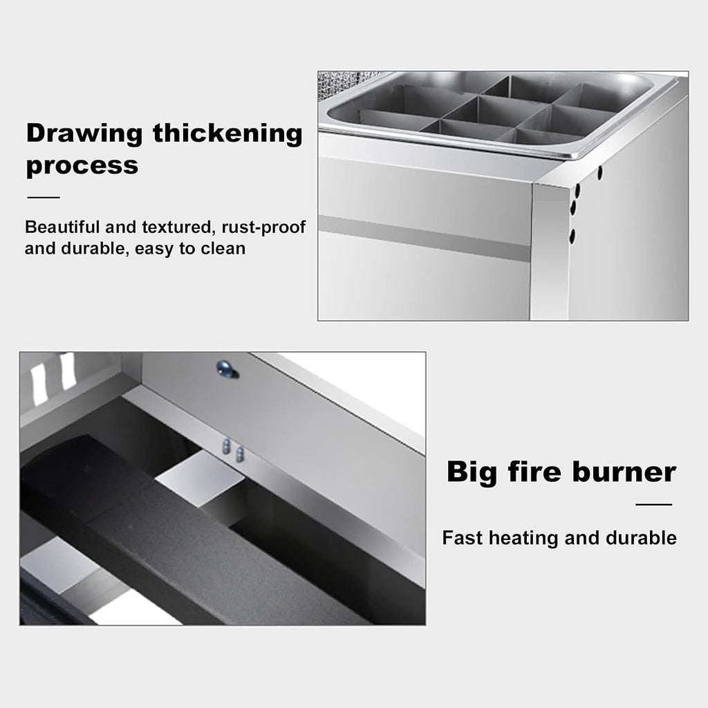 Commercial Stall Gas Fryer Three Cylinder (10L+10L+10L) Chips Frying Machine with Squeeze Condiment Bottles & Removable Baskets for Outdoor Household Appliances Cooking Dining
