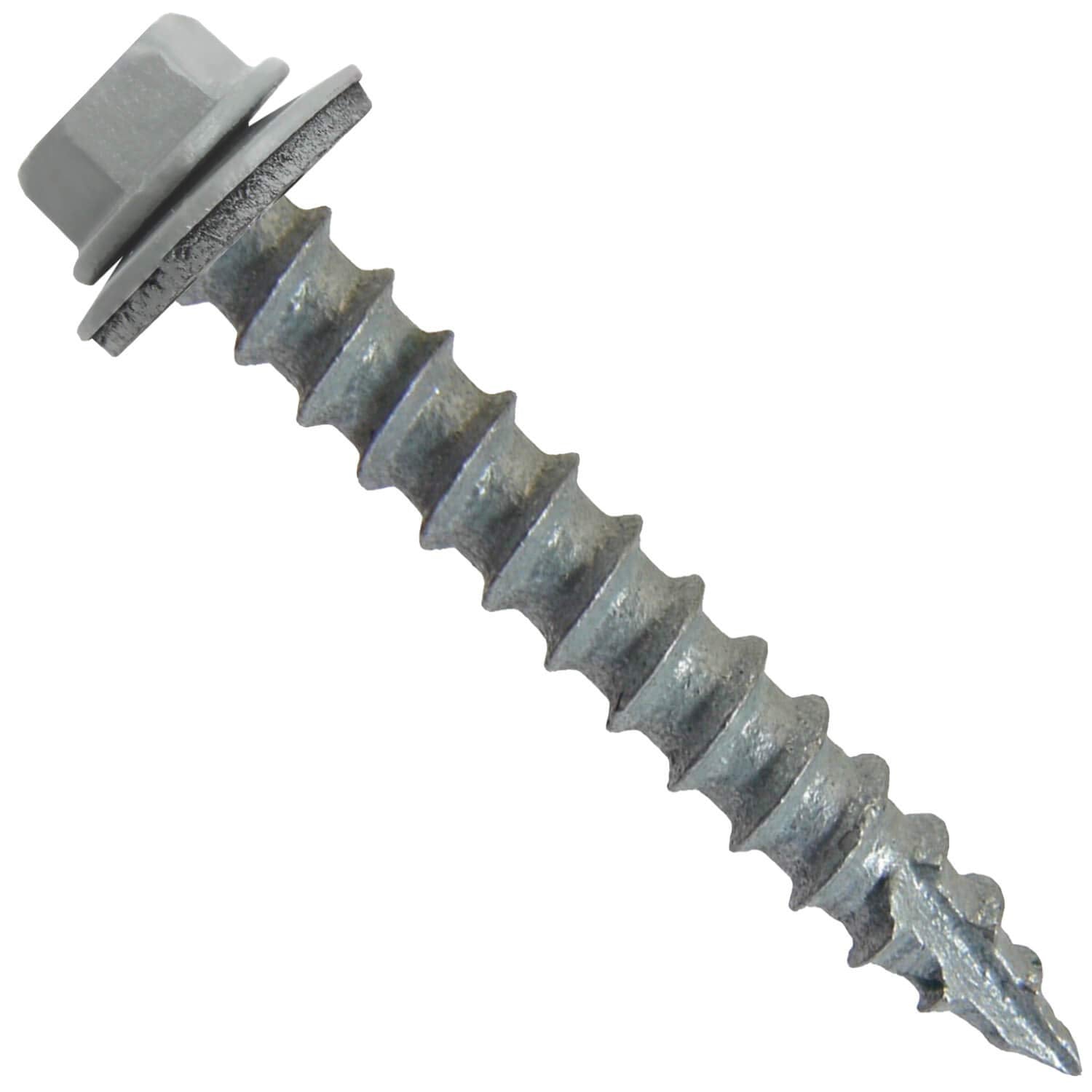 #14 Metal Roofing Screws: (750) Screws x 1-1/2' Light Gray Hex Washer Head Sheet Metal Roof Screw. Self Starting/Tapping EPDM Washer. Colored Head for Corrugated Roofing