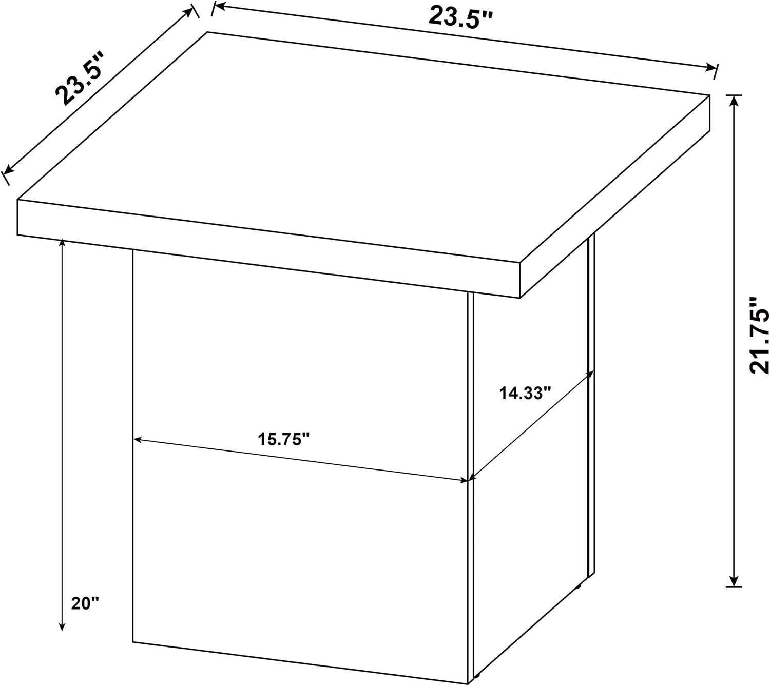 Coaster Home Furnishings - Devar - Wood - Square End Table with Thick Top, Plinth Base, Scratch Resistance and Blocky Frame - Living Room - 23.5-Inch - Dark Pine - 710887