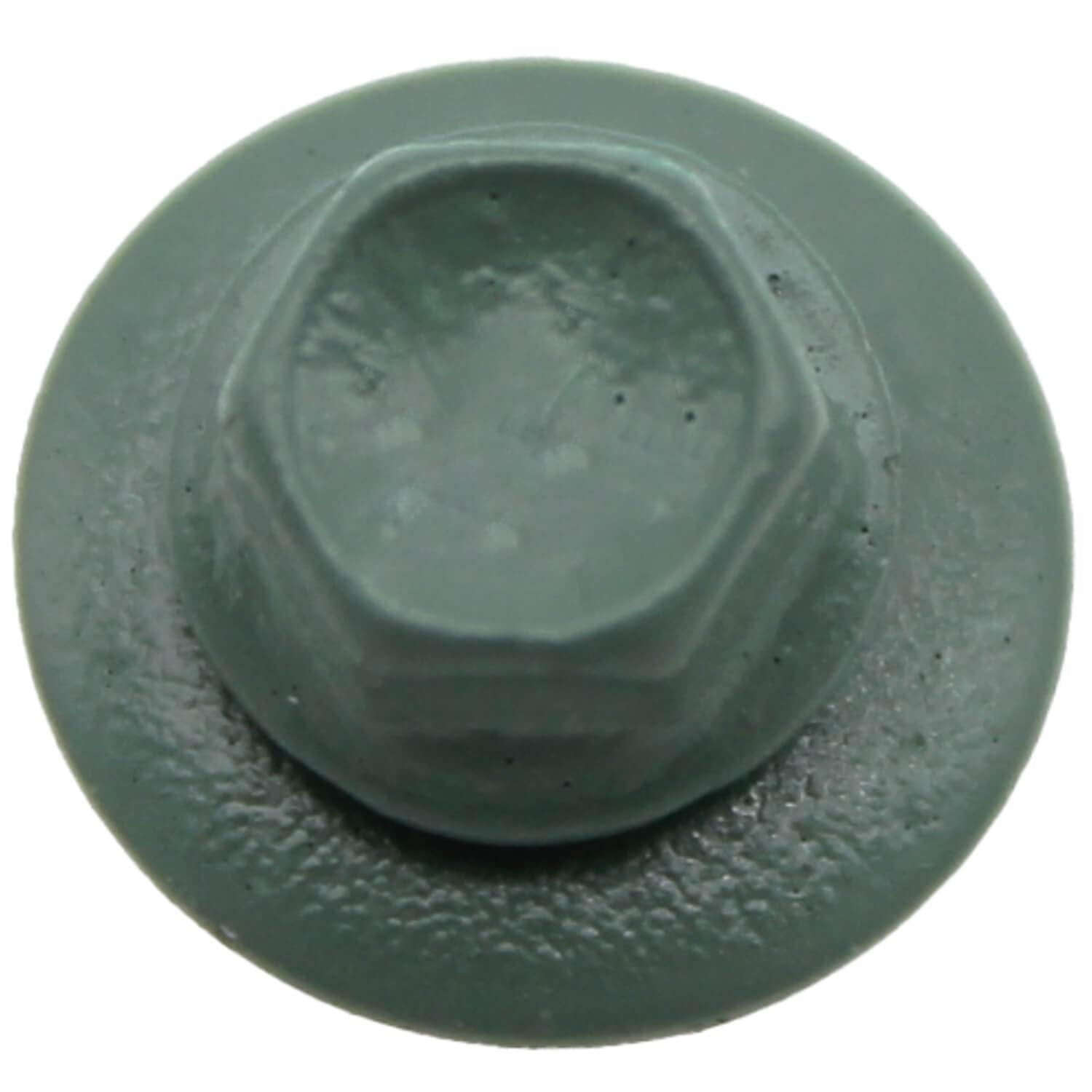 14 x 1 Hemlock Green Metal Roofing Screws - Hex Washer Head- Self-Starting/Tapping - EPDM Washer. 4 X 250 Bags - 1,000 Screws