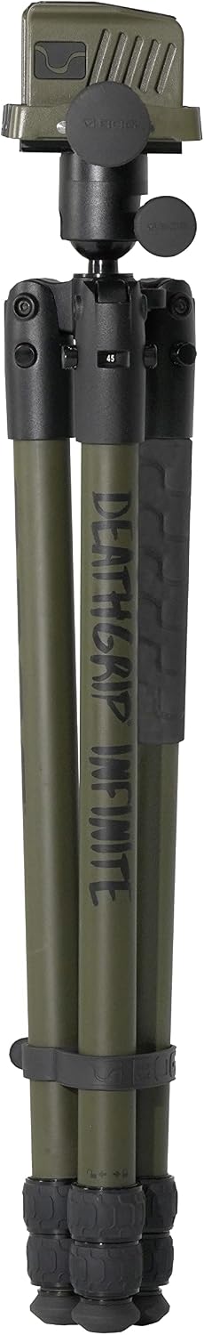 BOG DeathGrip Aluminum Tripod with Durable Frame, Lightweight, Stable Design, Bubble Level, Adjustable Legs, Shooting Rest, and Hands-Free Operation for Hunting, Shooting, and Outdoors