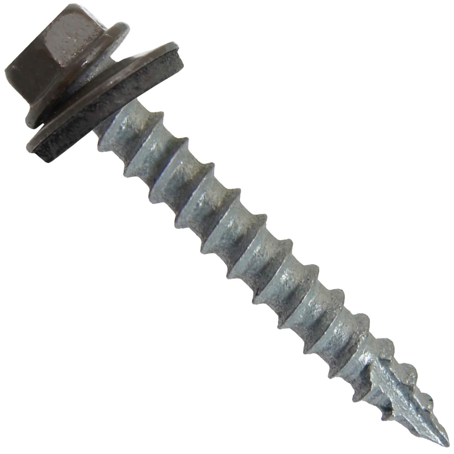 #14 Metal Roofing Screws (750) Screws x 1-1/2' Antique Bronze Hex Washer Head Sheet Metal Roof Screw. Self Starting/self Tapping Metal to Wood-EPDM Washer-Colored Head. for Corrugated Roofing