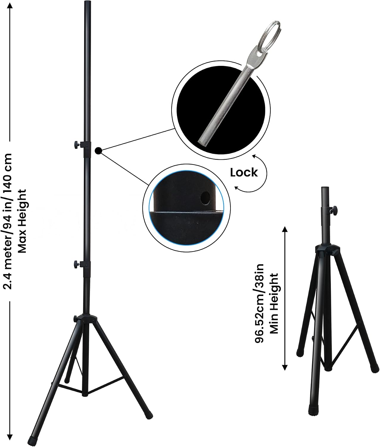 DJ Lights and Stage Lights with Stand | LED Par Gigbar with DMX, Sound-Activated Strobe Light for Parties | DJ Lighting Package, Heavy Duty Light Stand, Uplights for Events