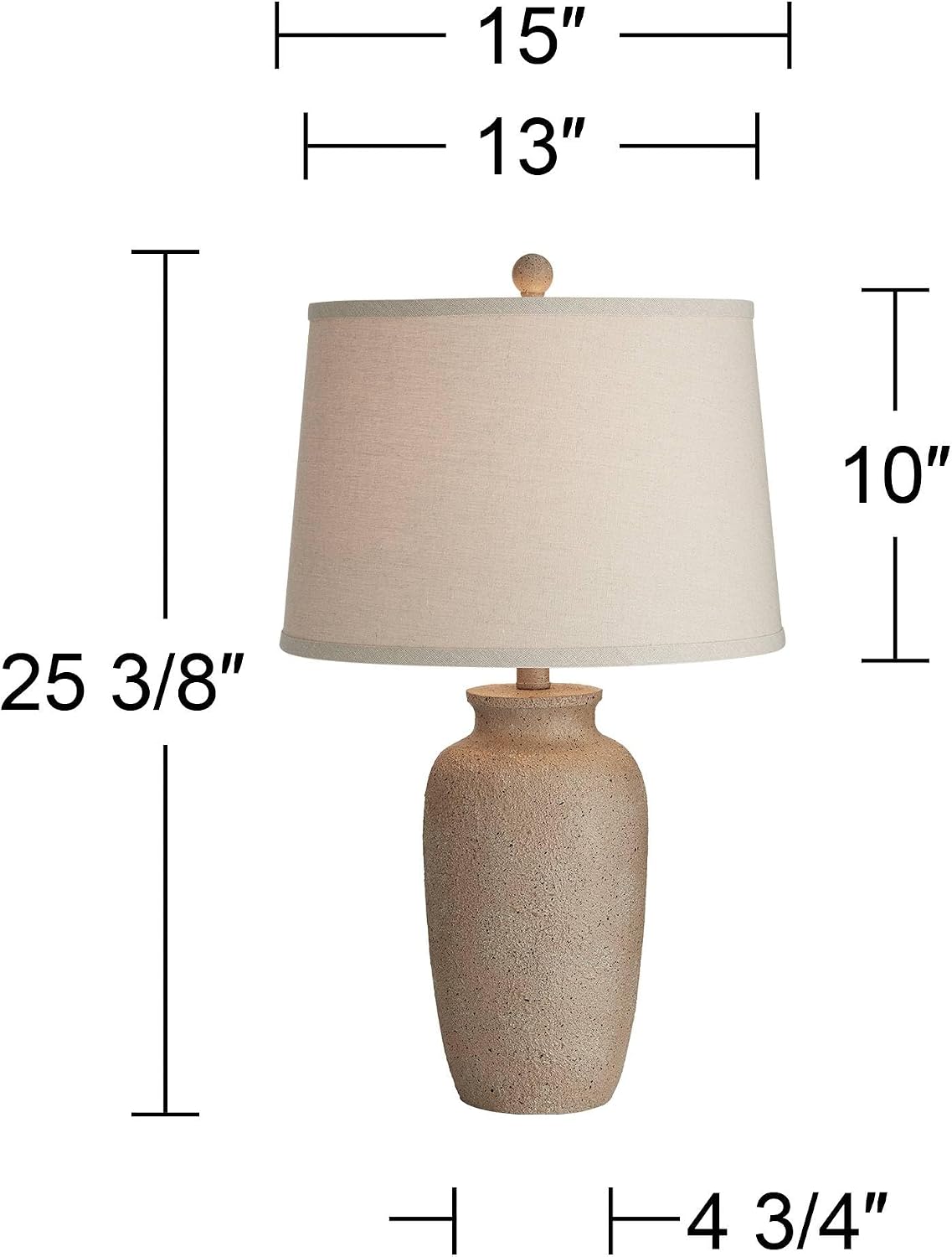 Regency Hill 25 1/2' High Farmhouse Rustic Coastal Country Cottage Table Lamps Set of 2 Beige Fabric Oatmeal Shade Living Room Bedroom Bedside Nightstand House Office Home Reading Kitchen Entryway
