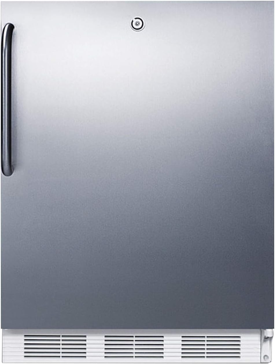 Summit Appliance FF7LWCSSADA Accucold Built-In Undercounter All-Refrigerator, 24' Wide, ADA Compliant, 5.5 cu.ft. Storage Capacity, Factory Installed Lock, Automatic Defrost, Towel Bar Handle