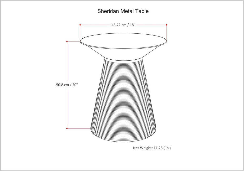 SIMPLIHOME Sheridan Metal Table - 18' Wide x 20' High Solid Metal Round Side Table in Aged Copper, Industrial Accent Table for Living Room, Bedroom, or Office with Sculptural Design, Assembled
