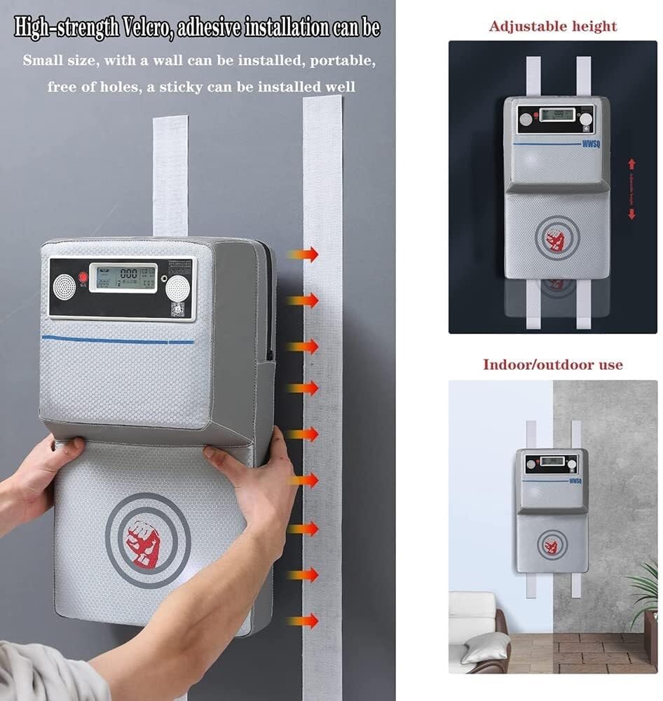 Wall Mounted Boxing Machine, Music Boxing Training Punching Target Striking Hitting Target Boxing Mat with Punch Force Tester (A)