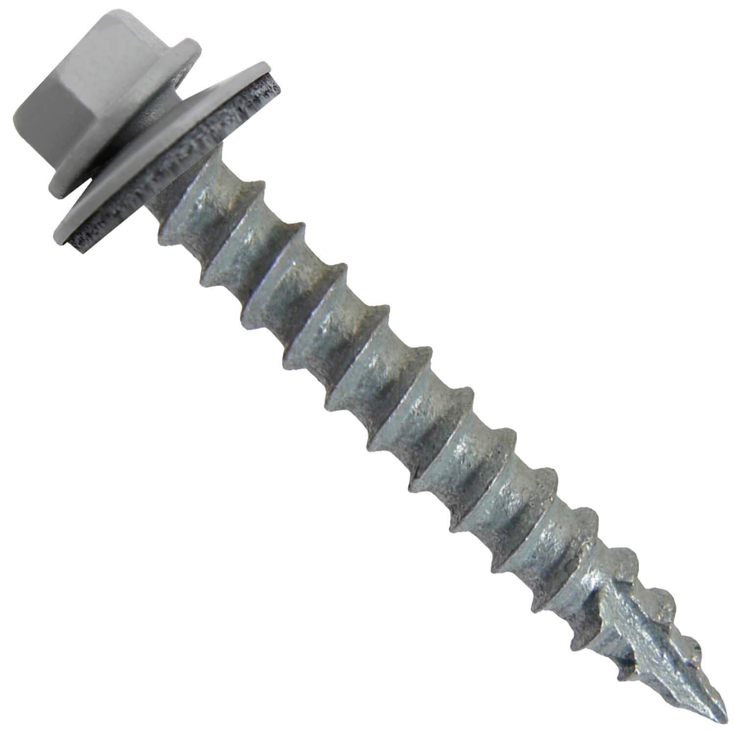 #14 Metal Roofing Screws (750) Screws x 1-1/2' Old Town Gray Hex Head Sheet Metal Roof Screw. Self Starting/Tapping Metal to Wood Sheet Metal siding Screws-EPDM Washer. for Corrugated Roofing