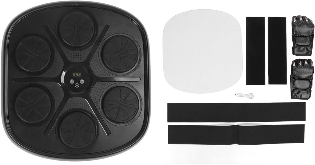 Music Boxing Machine Wall Mounted Music Boxing Target with Gloves Smart Electronic Home Training Machine Boxing and Punching Equipment for Adults Kids Ma
