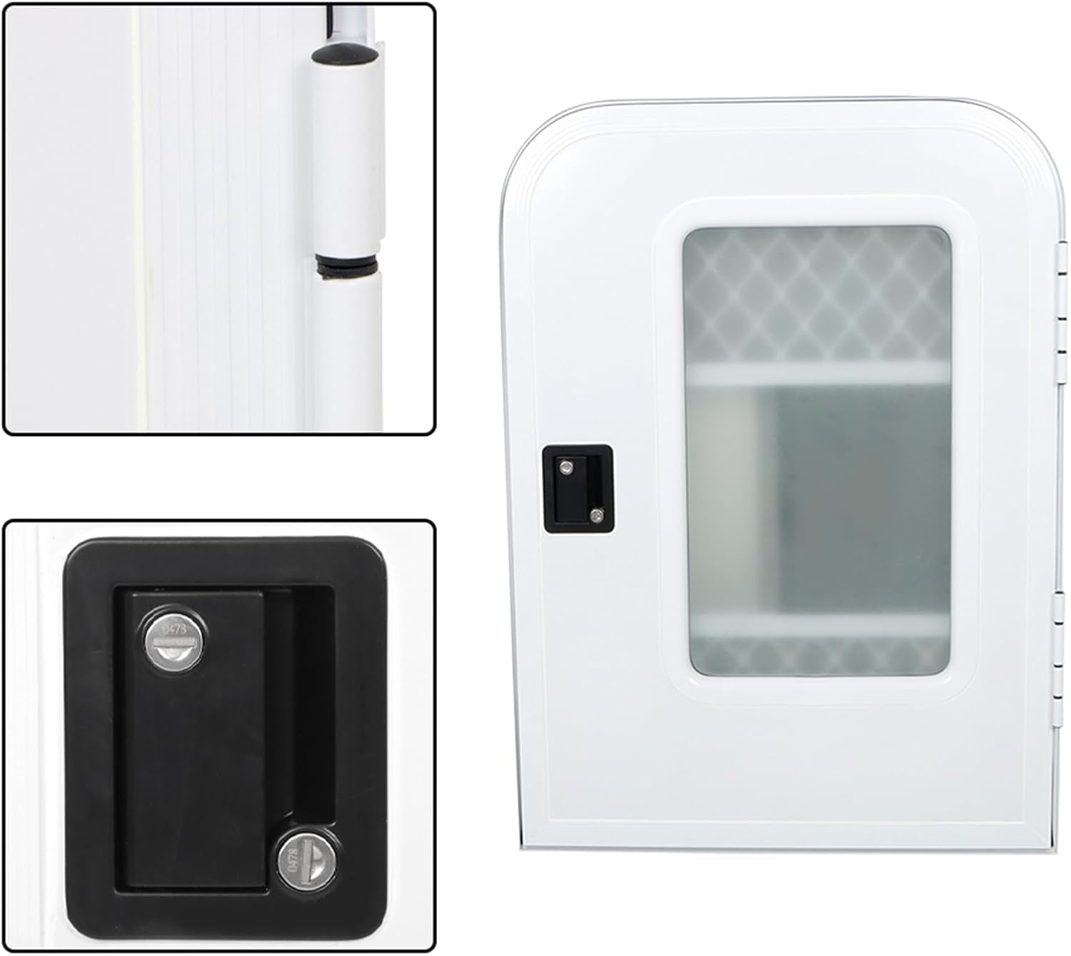 labwork Passenger RV Entry Door with Radius Corners on Top and Square Bottom with Screen Door and Window 26(W) × 36(H) White