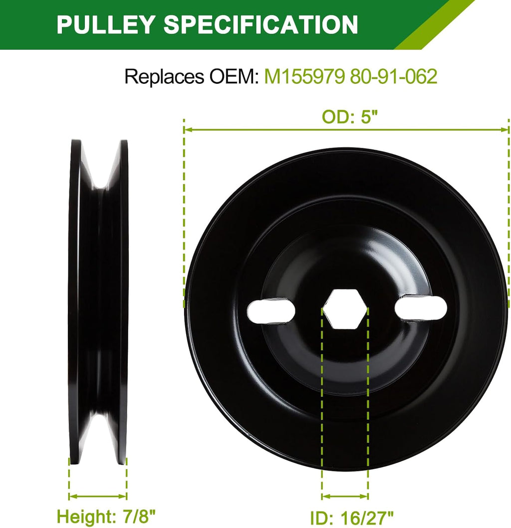 48 Inch Mower Deck Rebuild Kit - Fits John Deere 155C 145 LA100 LA115 LA130 LA140 LA145, Spindles (GY20454 GY21098)+ Blades (GY20852)+ Idler Pulley (GY22082 GY20067 M155979) + Belt (GX20571)