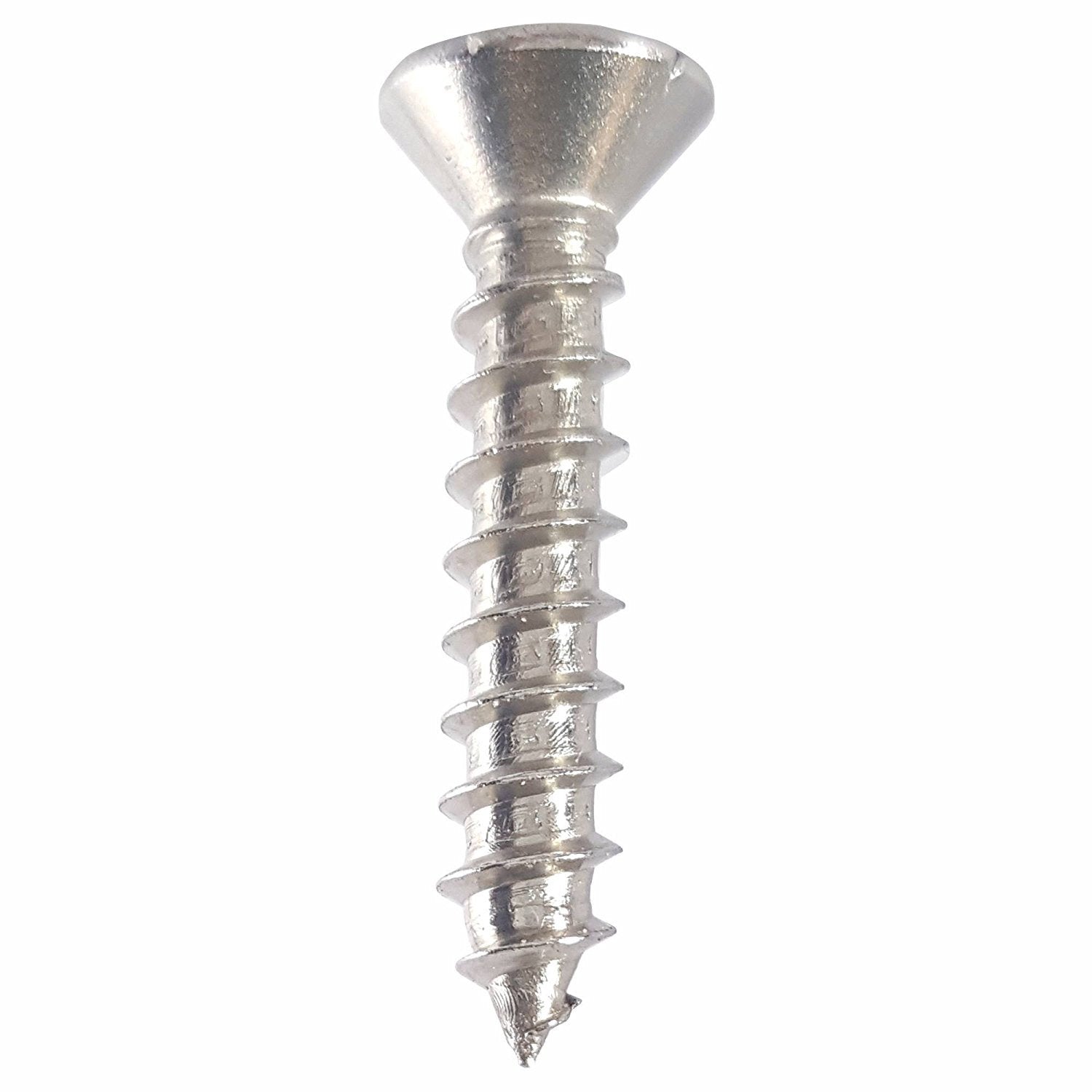 #10 x 2 Oval Head Sheet Metal Screws, Square Drive, Stainless Steel 18-8, Full Thread, Bright Finish, Self-Tapping, Type A, Quantity 1000 By Fastenere