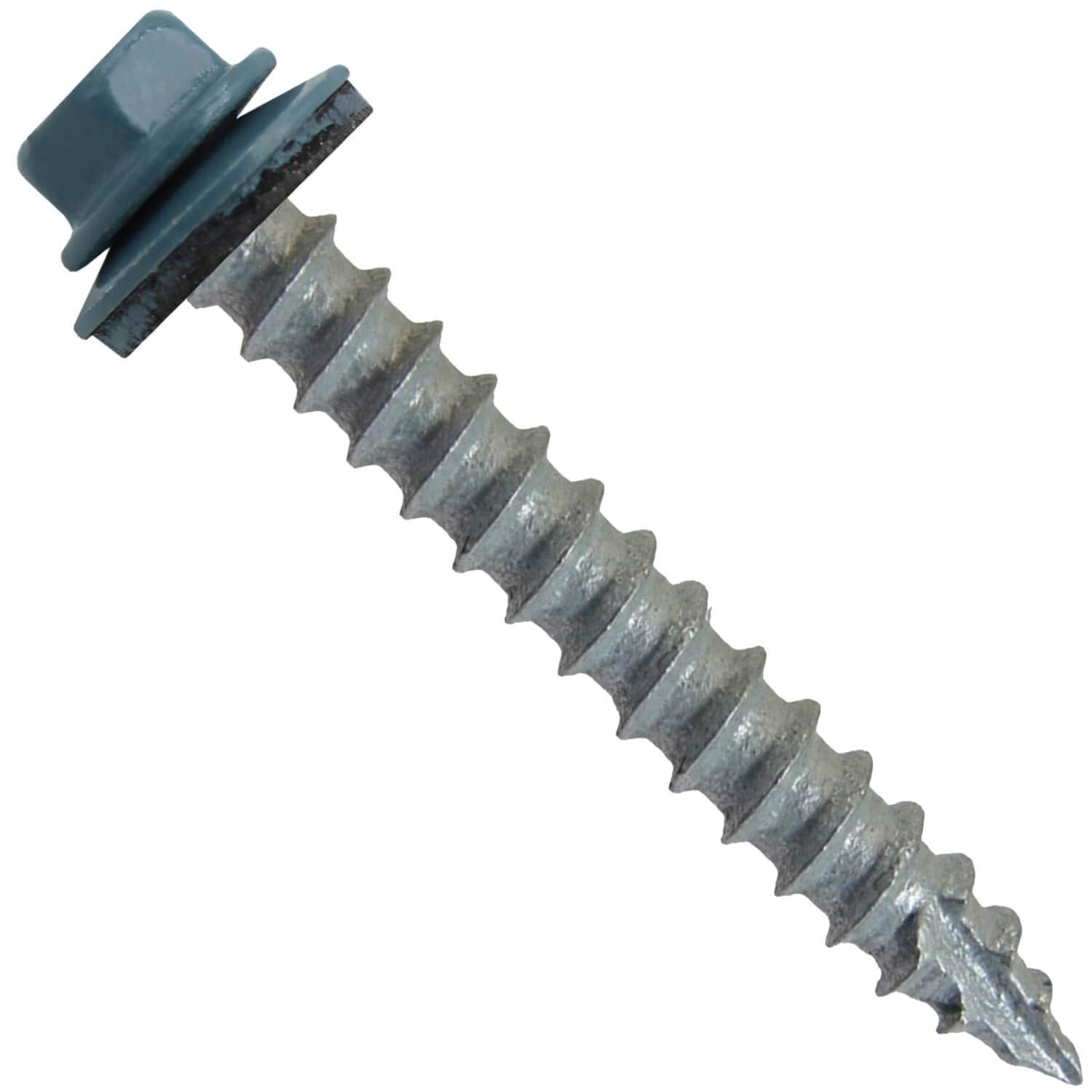 #14 Metal Roofing Screws: (500) Screws x 2' Slate Blue Hex Head Sheet Metal Roof Screw. Self Starting/Tapping Metal to woodsheet Metal Screws with EPDM Washer. for Corrugated Roofing