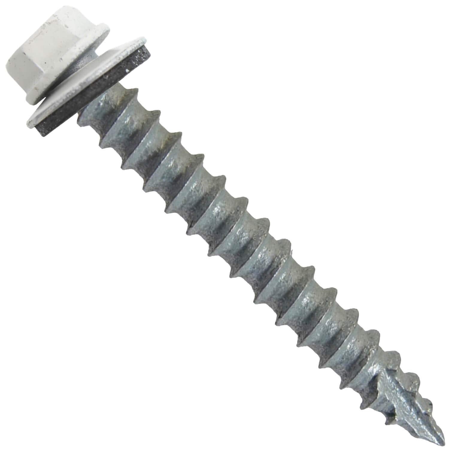 #14 Metal Roofing Screws: (500) Screws x 2' Bone White Hex Head Sheet Metal Roof Screw. Self Starting/Tapping Metal to woodsheet Metal siding Screws with EPDM Washer. for Corrugated Roofing