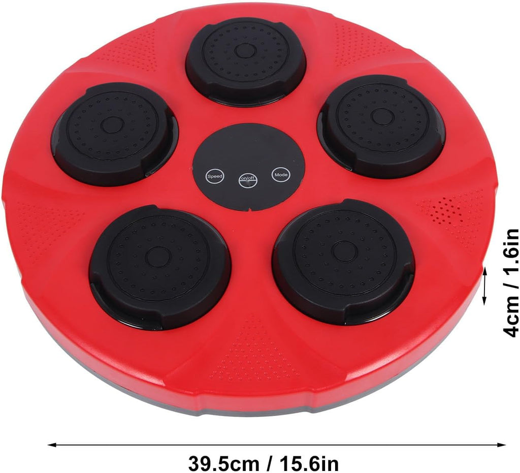 Music Boxing Machine, Anti Impact 2000mAh Electronic Punching Pad Machine Flash Effect Wall Mounted for Indoor for Kids Adults (Red)
