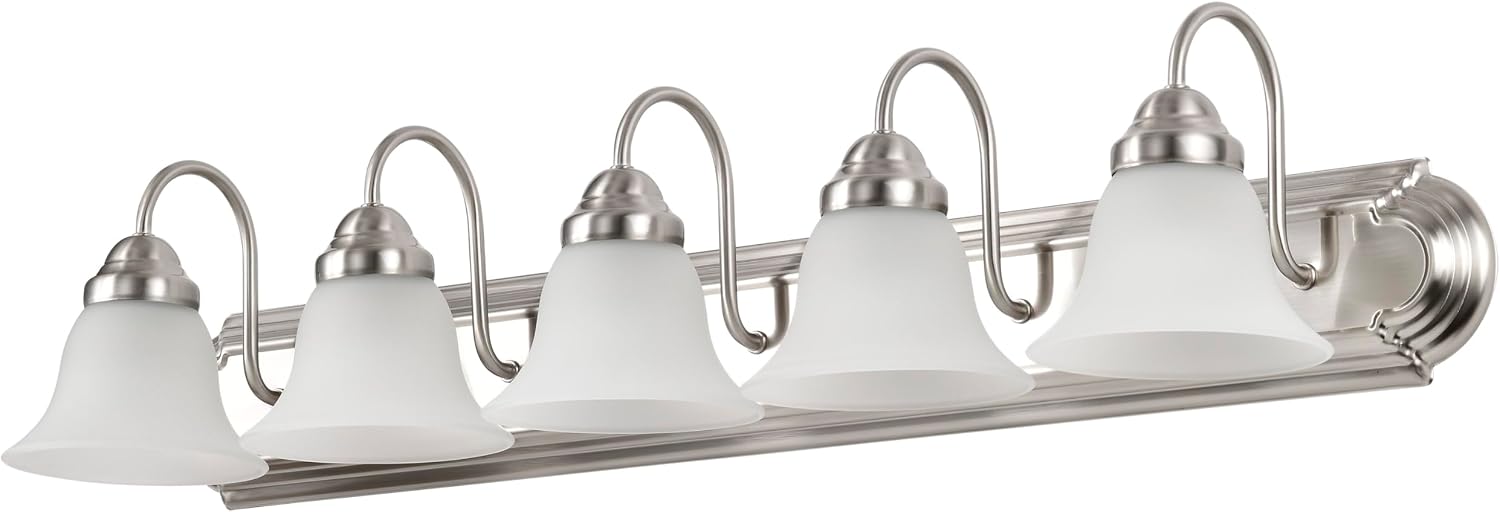 Nuvo 60/3282 Five Light Vanity, 36 in, Pwt, Nckl, B/S, Slvr