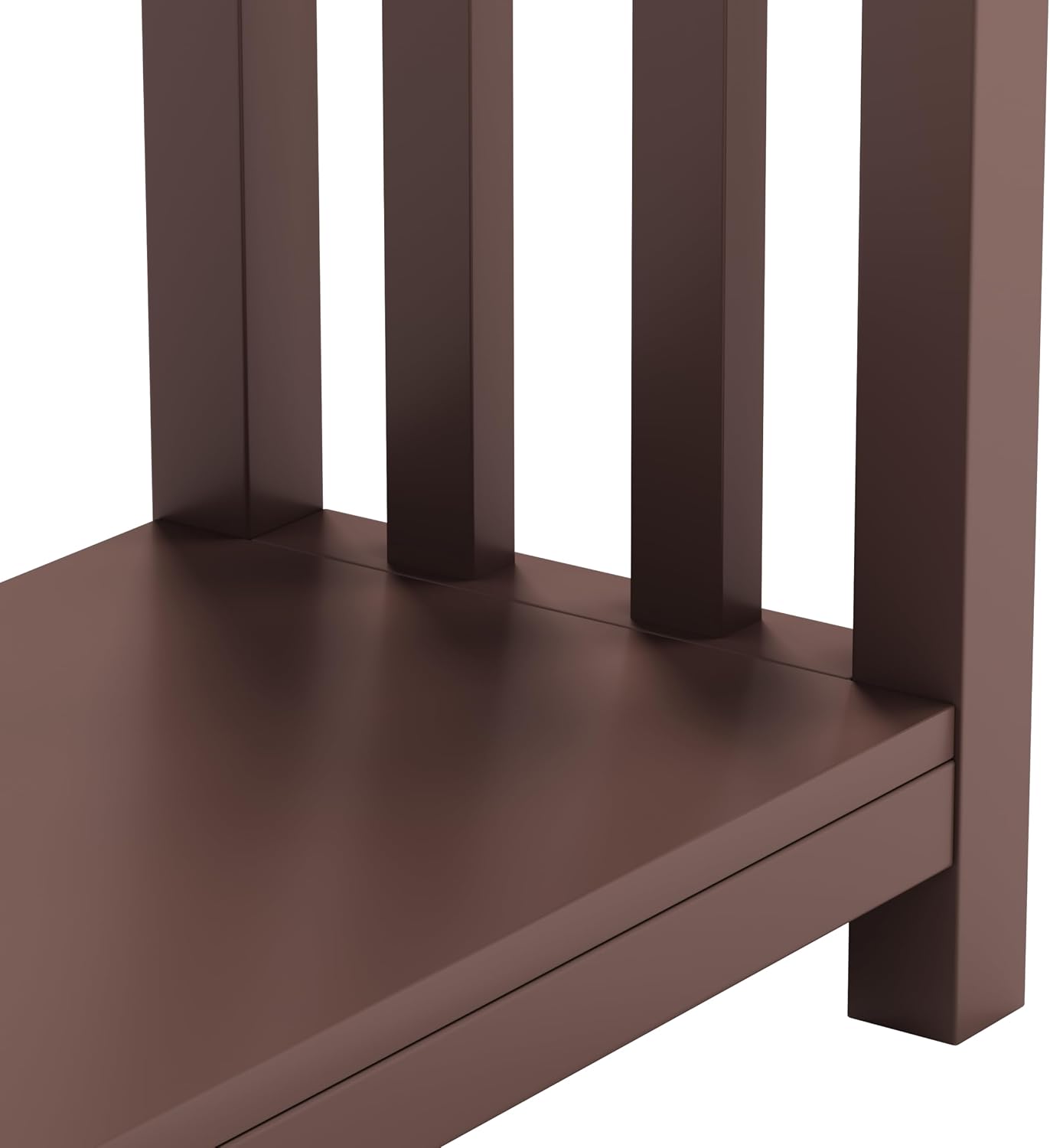 ChooChoo Mission End Tables Set of 2, Narrow Side Tables for Small Spaces, Night Stands with Storage Shelf for Living Room and Bedroom, Espresso