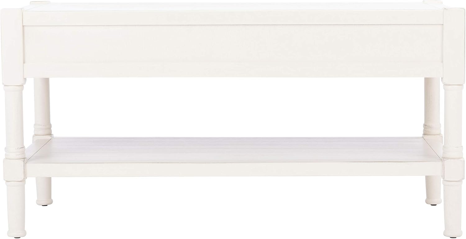 Safavieh Home Collection Filbert Distressed White 2-Drawer Bottom Shelf Coffee Table COF5703A