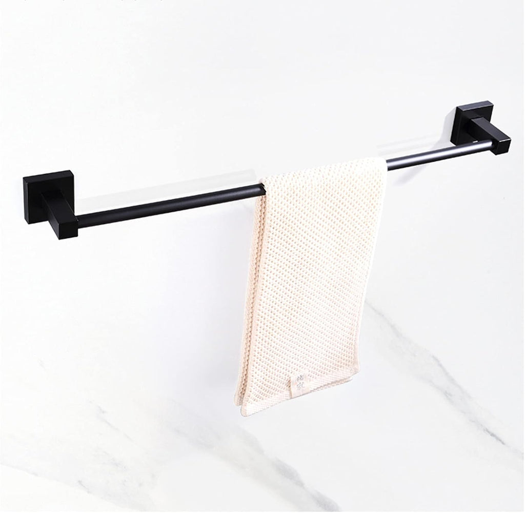 Towel Ring, Towel Rail for Bathroom, Bath Single Towel Rail,Square Aluminum Towel Bar Rail,Wall Mounted Towel Rod for Bathroom or Kitchen,Black 30cm-100cm/40cm (Size : 100cm)