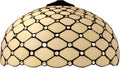 Tiffany Style Cream Amber Stained Glass Bead Lamp Shade Replacement Only 16X9 Inch Lampshades Only with Cap Fit for Bedside Reading Lamp Study Light Kitchen Lamp Dining Room Lamp Floor Lamp