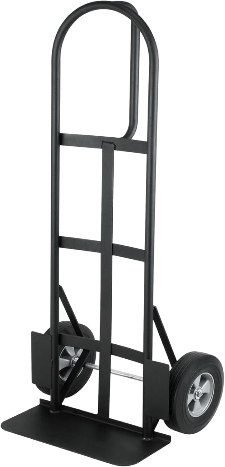 Olympia Tools 800 Lb Steel Hand Truck with D Handle and 10' Pneumatic Wheels for Home and Office Use