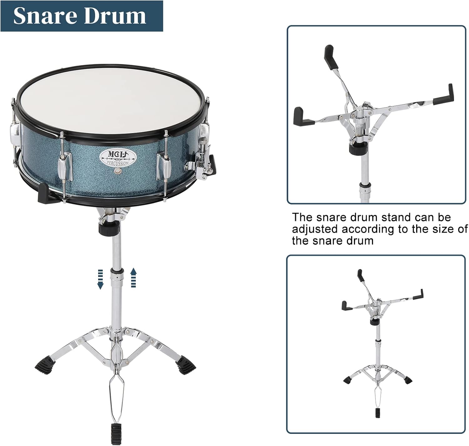 5-Piece Full Size Complete Adult Drum Set,22 Inch Drum Set,with Cymbal Stands, Hi-hat Stand, Sticks, Drum Pedal, Stool & Floor Tom for Beginner Teens Student
