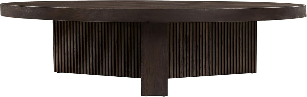 Acme Guido Contemporary Wood Round Coffee Table in Oak Finish