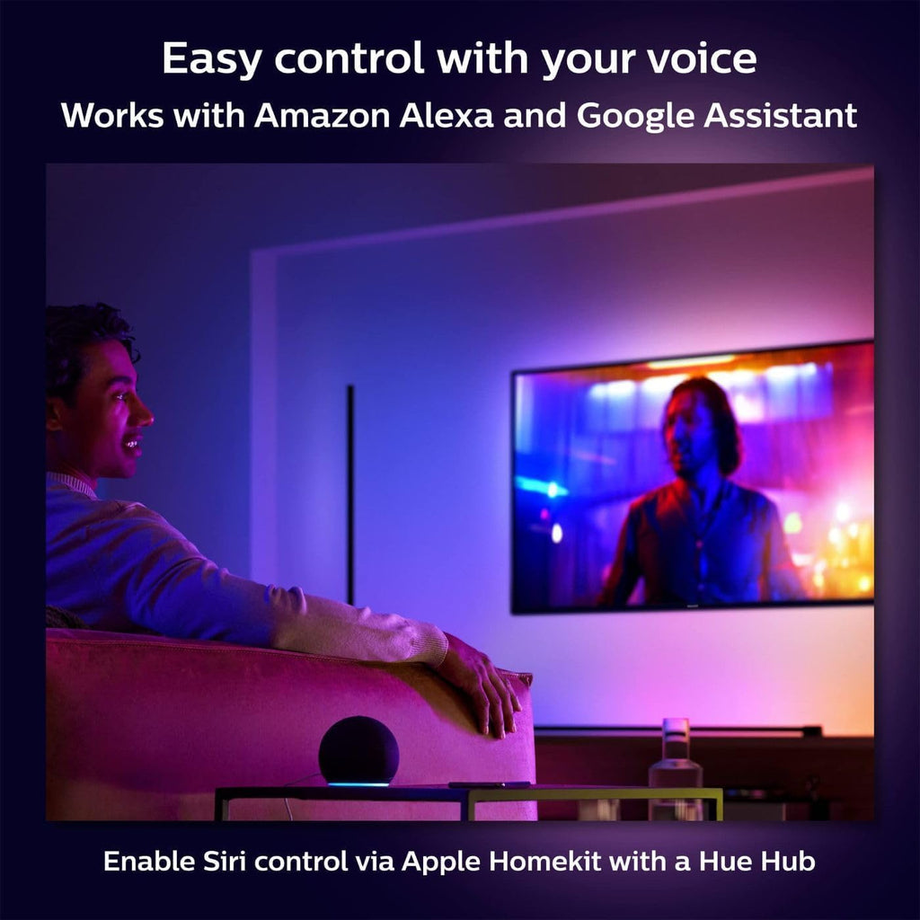 Philips Hue Signe Smart Table Lamp, Black, 1 Pack, White & Color Ambiance LED Color-Changing Light, Control LED Lamp with Hue App, Works with Alexa, Google Assistant, Apple HomeKit