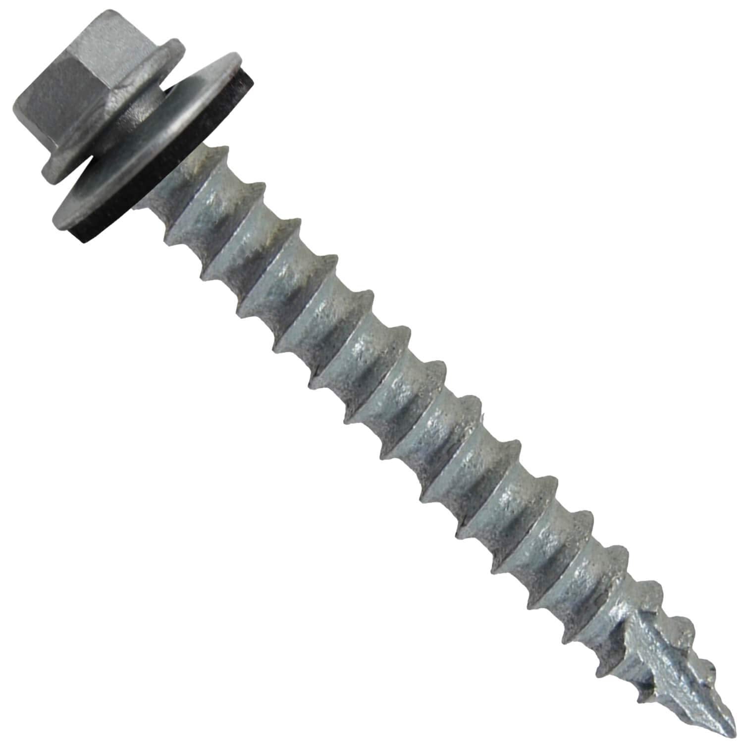 #14 Metal Roofing Screws: (500) Screws x 2' Galvanized Hex Head Sheet Metal Roof Screw. Self Starting Metal to Wood Sheet Metal Screws with EPDM Washer. for Corrugated Roofing
