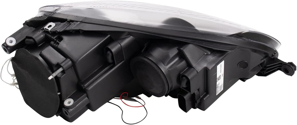 TRQ Performance Driver and Passenger Side Headlight Assembly Set Black Housing Compatible with 05-10 VW Jetta
