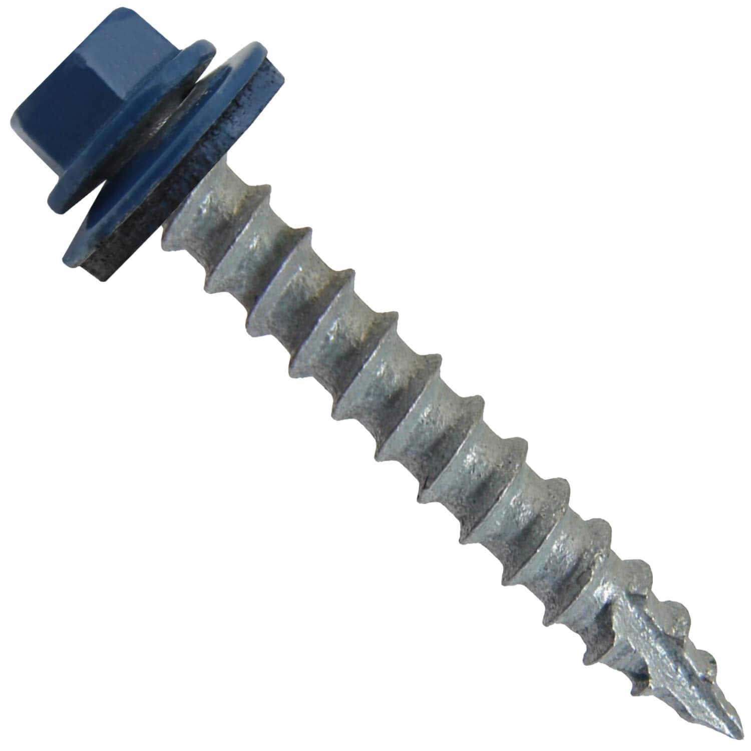 #14 Metal Roofing Screws: (750) Screws x 1-1/2' Gallery Blue Hex Head Sheet Metal Roof Screw. Self Starting/Tapping Metal to woodsheet Metal siding Screws. EPDM Washer. for Corrugated Roofing