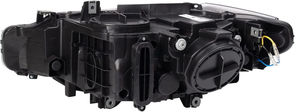 TRQ Performance Driver and Passenger Side Headlight Assembly Set Black Housing Compatible with 12-13 BMW 328i Sedan 14-15 BMW 328i 12-13 335i Sedan 14-15 335i Halogen Only