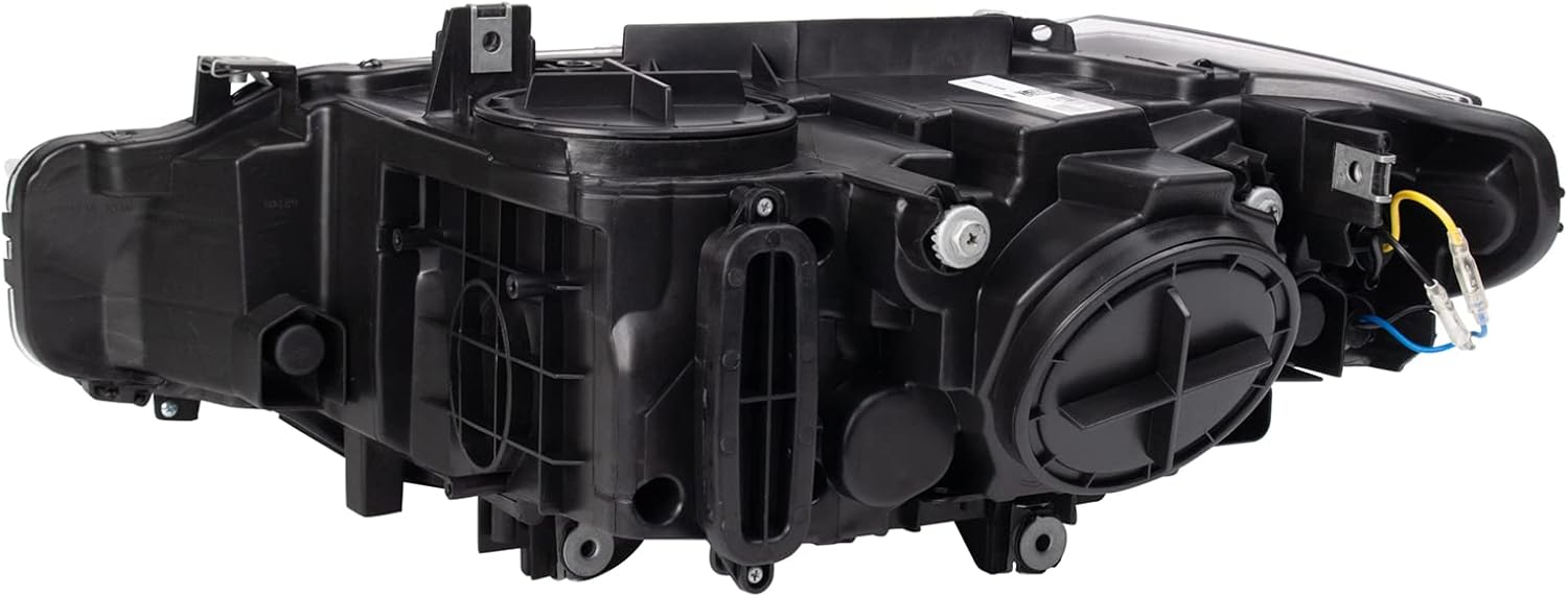 TRQ Performance Driver and Passenger Side Headlight Assembly Set Black Housing Compatible with 12-13 BMW 328i Sedan 14-15 BMW 328i 12-13 335i Sedan 14-15 335i Halogen Only