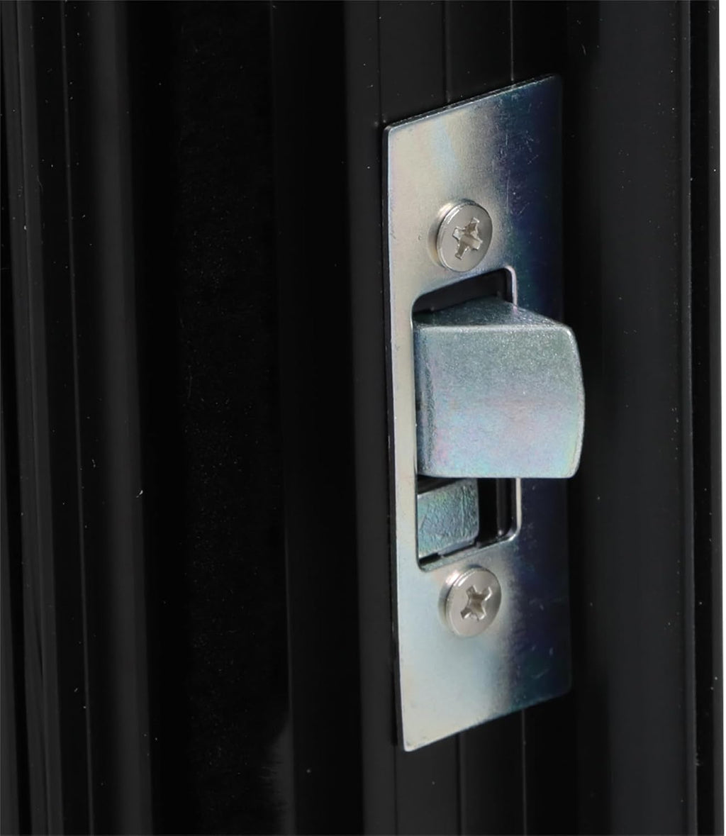 labwork 30(W) x 36(H) Passenger RV Entry Door with Radius Corners on Top and Square Bottom with Screen Door and Window Black