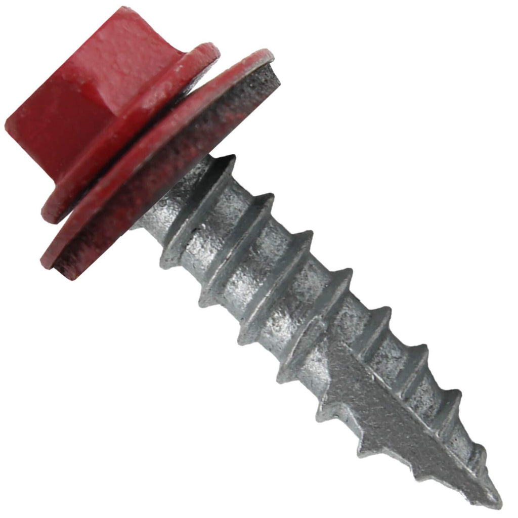 Jake Sales #14 Metal Roofing Screws: (1000) Screws x 1'' Crimson RED Hex Head Sheet Metal Roof Screw. Self Starting/Tapping Metal to woodsheet Metal Screws with EPDM Washer. for Corrugated Roofing