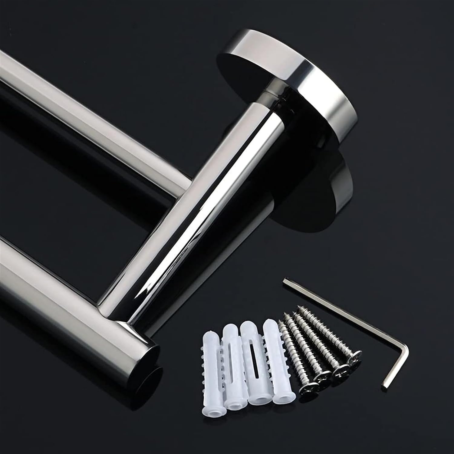 Bathroom Shelves Towel Rail Rack 30cm/40cm Double Towel Rail, SUS304 Stainless Steel Bathroom Hand Towel Holder, Chrome Towel Bar Ring, Wall Mounted Storage Rack for Bathroom